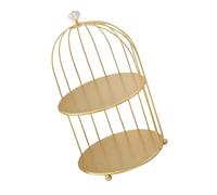 TINEASUR Support de Stockage de Cage à Oiseaux présentoir à Desserts Porte-gâteau Etagere Rangement étagère Rangement Support en Forme de Cage à Oiseaux Stand de Parfum Fer forgé Golden