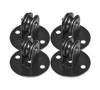 TINEASUR Système de Poulies Suspendre de Lampe Industriel 4 Pièces, Poulie Fixe en Métal Robuste pour Câble de Lustre, Système de Levage Réglable pour Éclairage Décoratif au Plafond, Usage