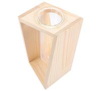TINEASUR Vase en Verre Vase Cylindre Conteneurs De Plantes à Air Station De Propagation De Tubes à Essai Vases De Propagation pour Plantes Vase Carré Pot Suspendu Vase Vert Tulipe Bois