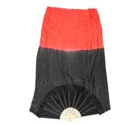TINEASUR Voile Éventail de Danse du Ventre Dégradé Noir et Rouge 1,5 M en Imitation Soie Baleines 31 Cm, Accessoire Léger et Fluide pour Spectacles, Chorégraphies et Danse Traditionnelle