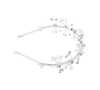 TINEASUR Wedding Crown Faux Pearl Tiara Headband For Birthday Party Communion And Photoshoot Lightweight Princess Hair Accessory For Flower