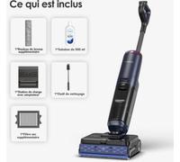 Tineco Aspirateur laveur Floor One S7 Max Pro – sans fil 3-en-1 22 kPa 60 min – Bleu et noir
