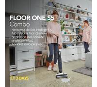 Tineco Floor One S5 Combo Aspirateur sec et humide intelligent avec technologie iLoop Aspirateur humide 5 en 1 pour poils d'animaux Planches durs Écran LED Wi-Fi