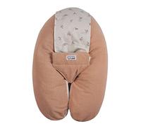 TINÉO - Coussin De Grossesse - Coussin d'Allaitement Multifonctions Multirelax Éponge - Déhoussable - Fabriqué en France - 78x44cm (rose peach/trees)