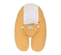 Tinéo - Coussin De Grossesse - Coussin d'allaitement Multifonctions Multirelax Éponge - Déhoussable - Fabriqué en France - 78 cm x 44 cm (Jaune/Pois)