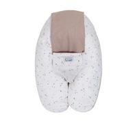 Tinéo - Coussin de grossesse et d'allaitement Multirelax Éponge 78x44 cm Déhoussable (Noisette/Pois)