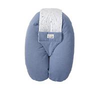 Tinéo - Coussin De Grossesse et d'allaitement Multifonctions Multirelax Éponge, Déhoussable, Fabriqué en France, 78x44cm (Bleu)