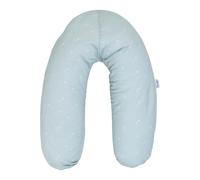 TINÉO - Coussin De Maternité, Coussin d'allaitement, Coussin de Grossesse, Multifonction 2 en 1, Soulager, Déhoussable, Fabriqué en France, 78x44cm (Jersey Vert d'eau/Etoiles)