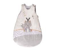 Tinéo - Gigoteuse, Sac de Couchage Bébé, Fille et Garçon, TOG 3, Gigoteuse Hiver, Turbulette Ouatinée, Gris (P'tit Loup), Taille 0-6 Mois (66x45cm)