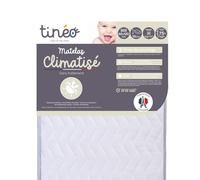 TINÉO - Matelas Climatisé 60x120x10cm - Matelas Bébé - Climatisé - 1 Face Été - 1 Face Hiver - Sans Traitement - Densité 16 kg/m3 - Fabriqué En France