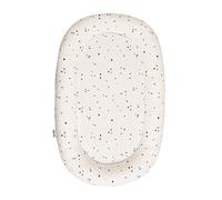 Tinéo Réducteur de lit 95x60x10 cm ouatiné, déhoussable, réversible, 0-6 mois (Gris Clair/Terrazzo)