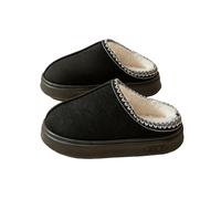 tinetill Chaussures d'hiver Bottes en Daim pour Femmes Pantoufles Doublées Chaudes en Peluche Mules Bottes d'hiver Imperméables Bottines à Tige Courte