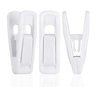 Tinfol Lot de 24 Pinces à cintres en Velours Blanc, antidérapantes, floquées, parfaites pour Les cintres Fins en Velours