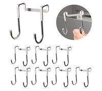 Tinfol Lot de 8 crochets de porte réglables en acier inoxydable pour cuisine, salle de bain, placard, placard, douche, tiroir, armoire, bureau (argent)