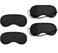 TingDongWei 4 Pcs Masque de Sommeil, Masque de Nuit pour Hommes Femmes, Masque Yeux Doux Respirant avec Sangles Réglables pour Dormir Voyage Yoga (Noir)