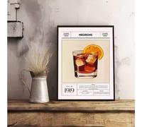 TINGGATG Affiche Murale Autocollante Avec Motif Cocktail Et Vin Imperméable Décoration Esthétique Pour La Maison Le Salon La Chambre Le Bar Le Couloir 50X70Cm