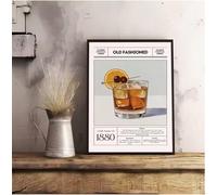 TINGGATG Affiche Murale Autocollante Avec Motif Cocktail Et Vin Imperméable Décoration Esthétique Pour La Maison Le Salon La Chambre Le Bar Le Couloir 50X70Cm