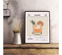 TINGGATG Affiche Murale Autocollante Avec Motif Cocktail Et Vin Imperméable Décoration Esthétique Pour La Maison Le Salon La Chambre Le Bar Le Couloir 50X70Cm