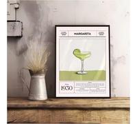TINGGATG Affiche Murale Autocollante Avec Motif Cocktail Et Vin Imperméable Décoration Esthétique Pour La Maison Le Salon La Chambre Le Bar Le Couloir 50X70Cm