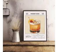 TINGGATG Affiche Murale Autocollante Avec Motif Cocktail Et Vin Imperméable Décoration Esthétique Pour La Maison Le Salon La Chambre Le Bar Le Couloir 50X70Cm