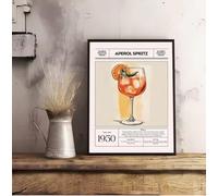 TINGGATG Affiche Murale Autocollante Avec Motif Cocktail Et Vin Imperméable Décoration Esthétique Pour La Maison Le Salon La Chambre Le Bar Le Couloir 50X70Cm