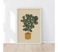 TINGGATG Impression Sur Toile Représentant Des Feuilles Botaniques Vertes Plantes D'Intérieur Décoration Murale Apaisante 50X70Cm