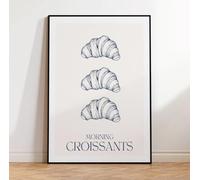 TINGGATG Impression Sur Toile Représentant Un Petit-Déjeuner Des Croissants Décoration Murale Pour Salon Chambre Bureau 50X70Cm