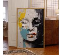 TINGGATG Peinture Abstraite Moderne Avec Émotions Cachées Affiche En Couleur Image Sur Toile Pour Salon Chambre À Coucher Décoration Murale Galerie De Photos Florales 50X70Cm