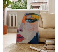 TINGGATG Peinture Abstraite Moderne Avec Figures Vibrantes Affiche Imprimée Sur Toile Pour Salon Chambre À Coucher Galerie Murale Décoration D'Intérieur Photo Fleur 50X70Cm