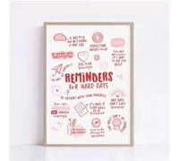 TINGGATG Rappels Pour Les Jours Difficiles Santé Mentale Bureau Décoration Thérapie Affiche Affirmations Positives Coin Apaisant Art Mural Salle D'Étude Bureau Décoration Intérieure 50X70Cm