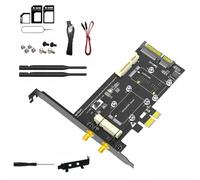 TingHaoO Adaptateur 2 en 1 PCIE vers PCIE 1 x MSATA vers SATA3 améliore les performances du PC pour WiFi/3G/Msata Solid Disk Convertisseur de disque dur d'ordinateur portable