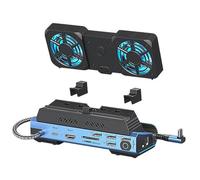 TingHaoO Adaptateur multiport avec ventilateur de refroidissement réglable à 3 vitesses 4K @ 60 Hz lecteur de cartes RJ45