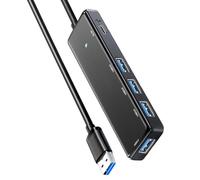 TingHaoO Adaptateur USB 3.0 à 4 ports d'extension de type C pour ordinateur portable, imprimante, appareil photo avec transfert de données 5 Gbit/s, hub USB largement utilisé pour claviers