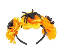 TingHaoO Bandeau délicat à LED en forme de fleur et tête de mort, bandeau fin en forme de fleur pour filles, bandeaux d'Halloween pour femmes, bandeaux pour adultes