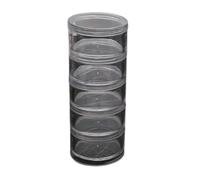 TingHaoO Boîte ronde empilable à 5 couches super transparente pour accessoires de perles, C diameter 5cm, Comme décrit