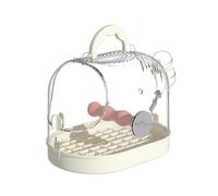 TingHaoO Cage de voyage pour oiseaux avec tasses d'arrosage et grilles inférieures, cage de transport d'oiseaux transparente pour une utilisation en extérieur et en intérieur