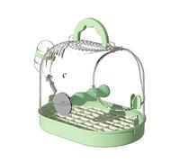 TingHaoO Cage de voyage pour oiseaux avec tasses d'arrosage et grilles inférieures, cage de transport d'oiseaux transparente pour une utilisation en extérieur et en intérieur