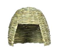 TingHaoO Cavia Procellus Abri pour lapins et petits animaux avec paille tissée à la main pour hérissons et habitats d'animaux