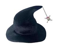 TingHaoO Chapeau de sorcière d'Halloween à large bord - Haut de fête pour femme - Unisexe - Chapeau de sorcière pour cosplay - Coiffe de vacances d'Halloween unisexe