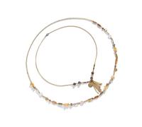 TingHaoO Collier contemporain avec plusieurs rangées de pierres en alliage robuste - Style décontracté ou formel - Chaîne empilable