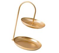 TingHaoO Corbeille à fruits en fil métallique double couche support de comptoir petit support de bonbons adapté pour le stockage et l'affichage Base antidérapante Corbeille à fruits en métal