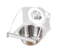 TingHaoO Distributeur d'eau durable avec bol en acier inoxydable pour petits perroquets, calopsittes, pinsons, perruches