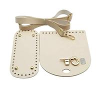 TingHaoO Ensemble de base de sac à crochet fait à la main - Accessoires d'artisanat pour sac à main à bandoulière - Outil de tricot en cuir synthétique, Blanc abeille, One Size