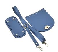 TingHaoO Ensemble de base de sac à crochet fait à la main - Accessoires d'artisanat pour sac à main à bandoulière - Outil de tricot en cuir synthétique, bleu ciel, One Size