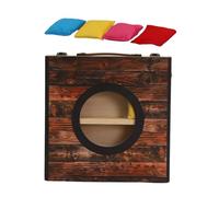 TingHaoO Ensemble de planches de cornholes pliables en bois avec 4 poufs, faciles à transporter pour les réunions de famille, les fêtes