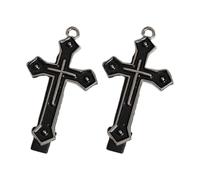 TingHaoO Épingle à cheveux plate foncée avec croix balletcore pour couvre-chefs - Élégante pince à cheveux noire - Accessoires photo