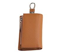 TingHaoO Étui à clés pour femme - Portefeuille élégant - Porte-monnaie - Sac de rangement multifonction, marron