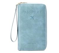 TingHaoO Étui portefeuille de voyage en cuir PU pour adulte, bleu ciel, Taille unique