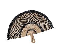 TingHaoO Éventail de paille tissé à la main - Éventail de refroidissement à la main - Couleur rafraîchissante - Décoration murale pour amoureux des couleurs