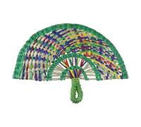 TingHaoO Éventail de paille tissé à la main - Éventail de refroidissement à la main - Couleur rafraîchissante - Décoration murale pour amoureux des couleurs